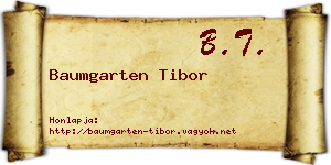 Baumgarten Tibor névjegykártya